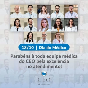 Hoje é o Dia do Médico, e não poderíamos deixar de parabenizar a incrível equipe de oftalmologistas da CEO! 👩‍⚕️👨‍⚕️✨🩺  Vocês fazem a diferença na vida de cada paciente! 👏👏👏 . . #CEO #DiaDoMédico #Oftalmologia #CuidadoComOsOlhos #EquipeCEO #SaúdeOcular #ExcelênciaNoAtendimento #Gratidão